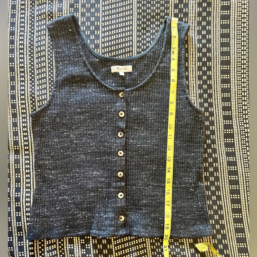 Madewell Ribbed Button-Front Tank 🐈‍⬛☕️📓 - Picture 5 of 6